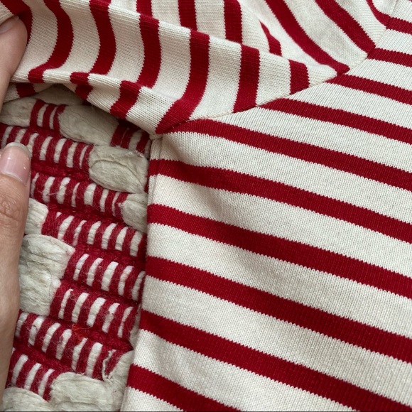 BURBERRY cream and red striped boatneck 3/4 sleeve top S - Picture 7 of 13